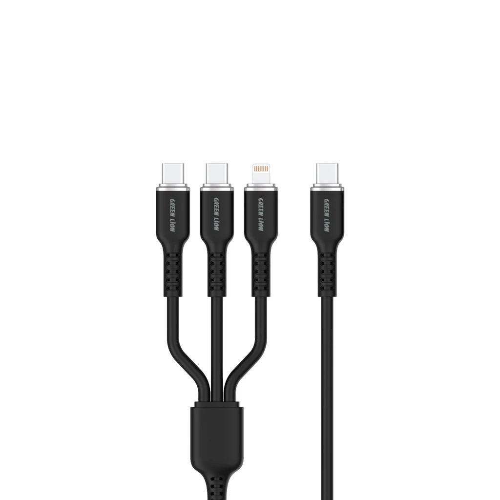 Green Lion 3in1 Silicone Cable – Black