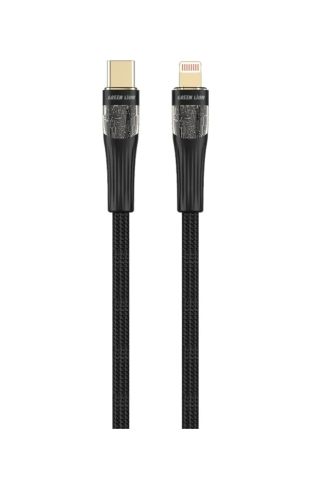Green Lion Transparent Cable USB-C to Lightning - Black